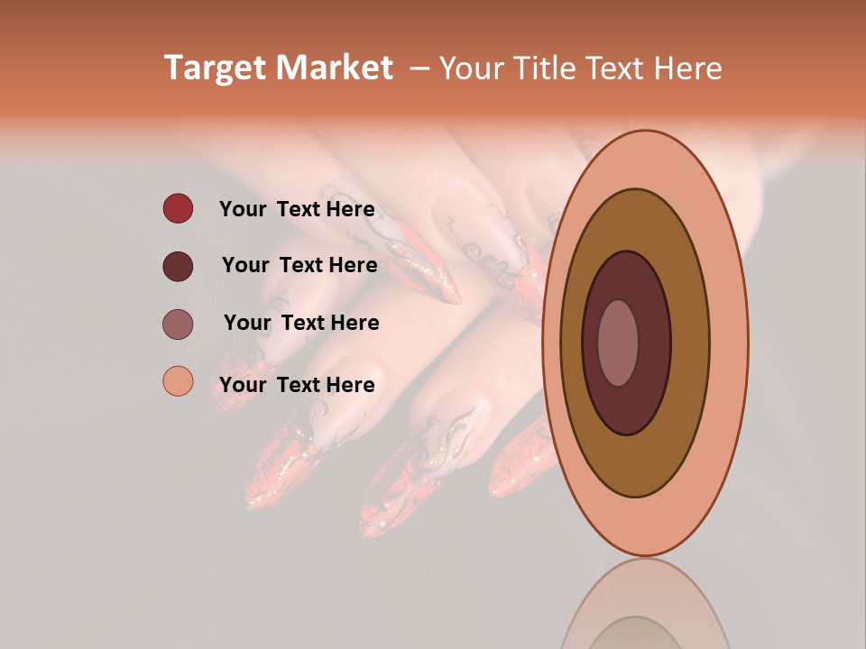 A Woman's Hand With A Red And Black Manicure PowerPoint Template