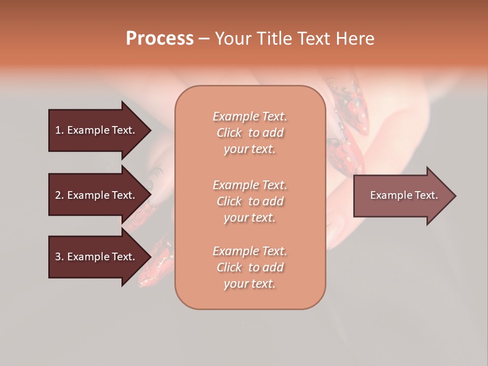 A Woman's Hand With A Red And Black Manicure PowerPoint Template