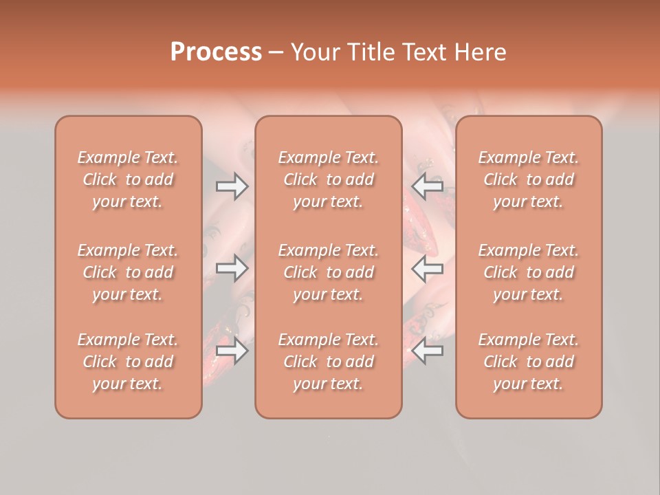 A Woman's Hand With A Red And Black Manicure PowerPoint Template