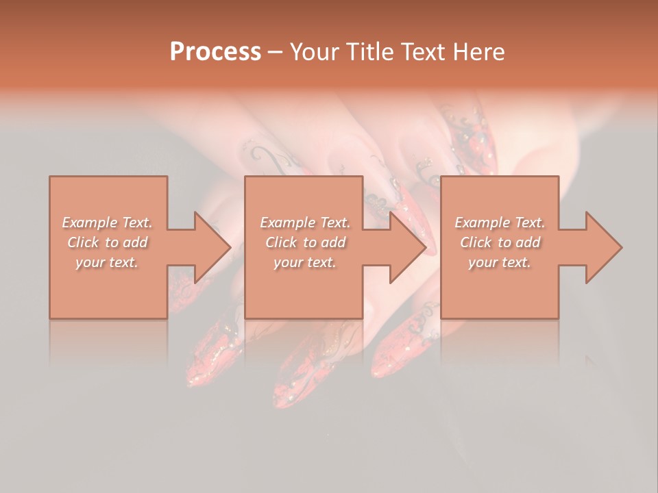 A Woman's Hand With A Red And Black Manicure PowerPoint Template