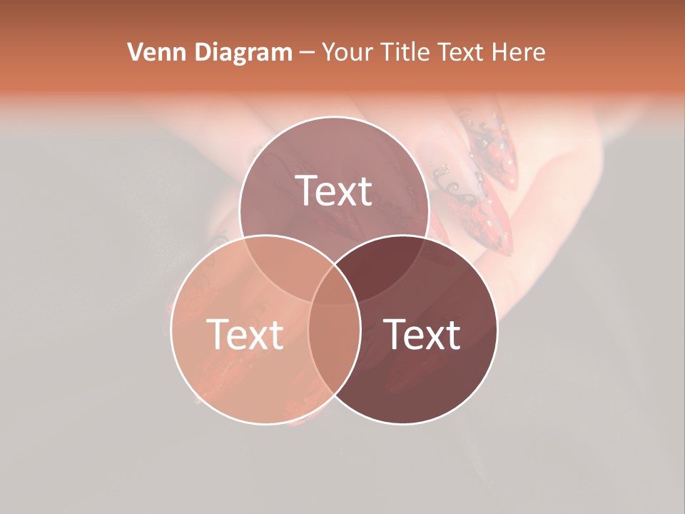 A Woman's Hand With A Red And Black Manicure PowerPoint Template