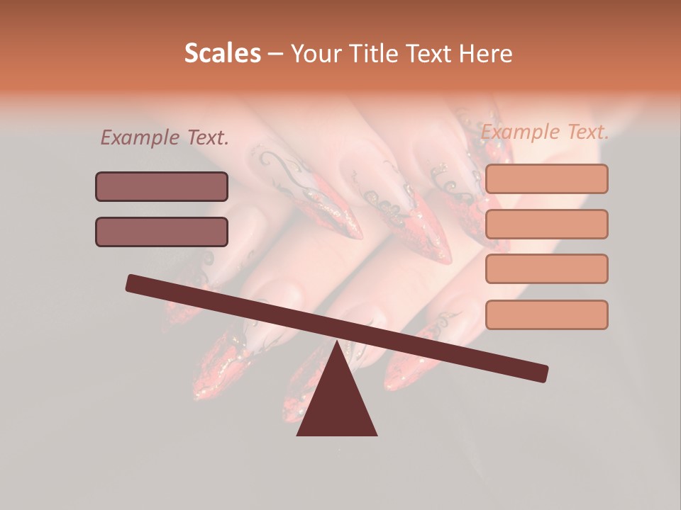 A Woman's Hand With A Red And Black Manicure PowerPoint Template