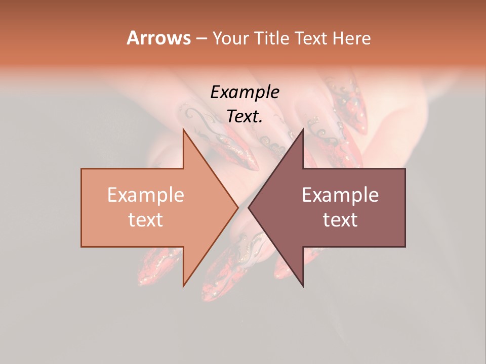 A Woman's Hand With A Red And Black Manicure PowerPoint Template