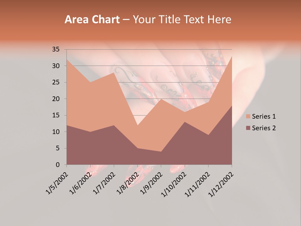 A Woman's Hand With A Red And Black Manicure PowerPoint Template