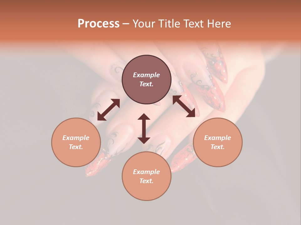 A Woman's Hand With A Red And Black Manicure PowerPoint Template