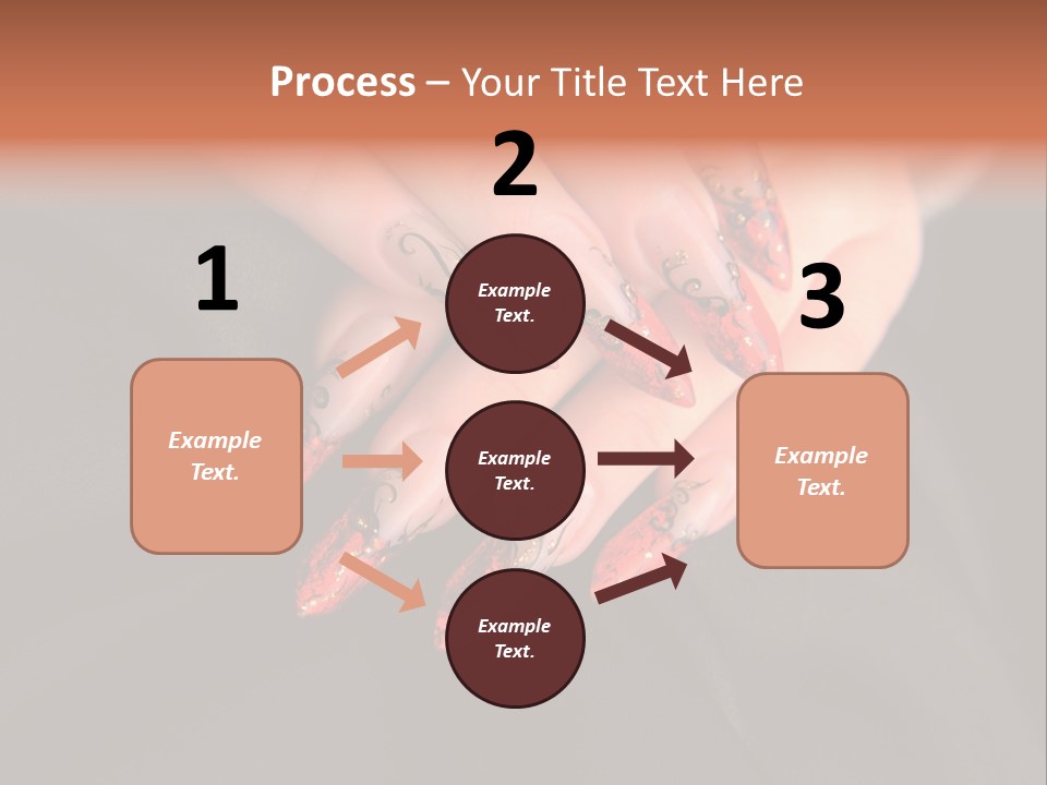 A Woman's Hand With A Red And Black Manicure PowerPoint Template