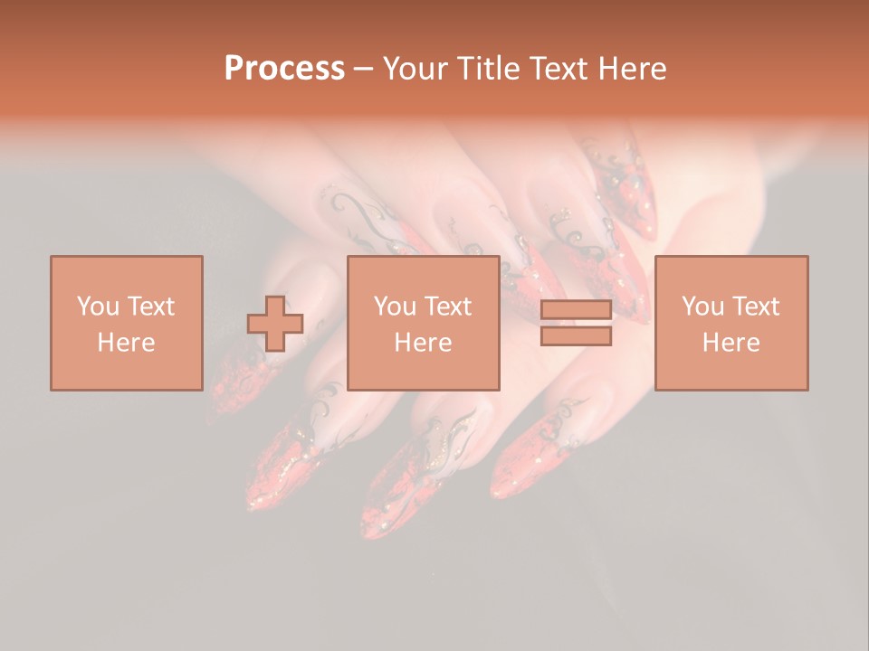 A Woman's Hand With A Red And Black Manicure PowerPoint Template