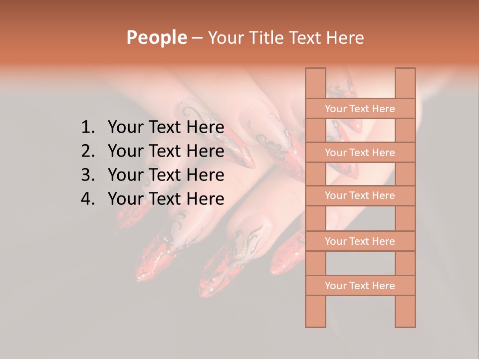 A Woman's Hand With A Red And Black Manicure PowerPoint Template