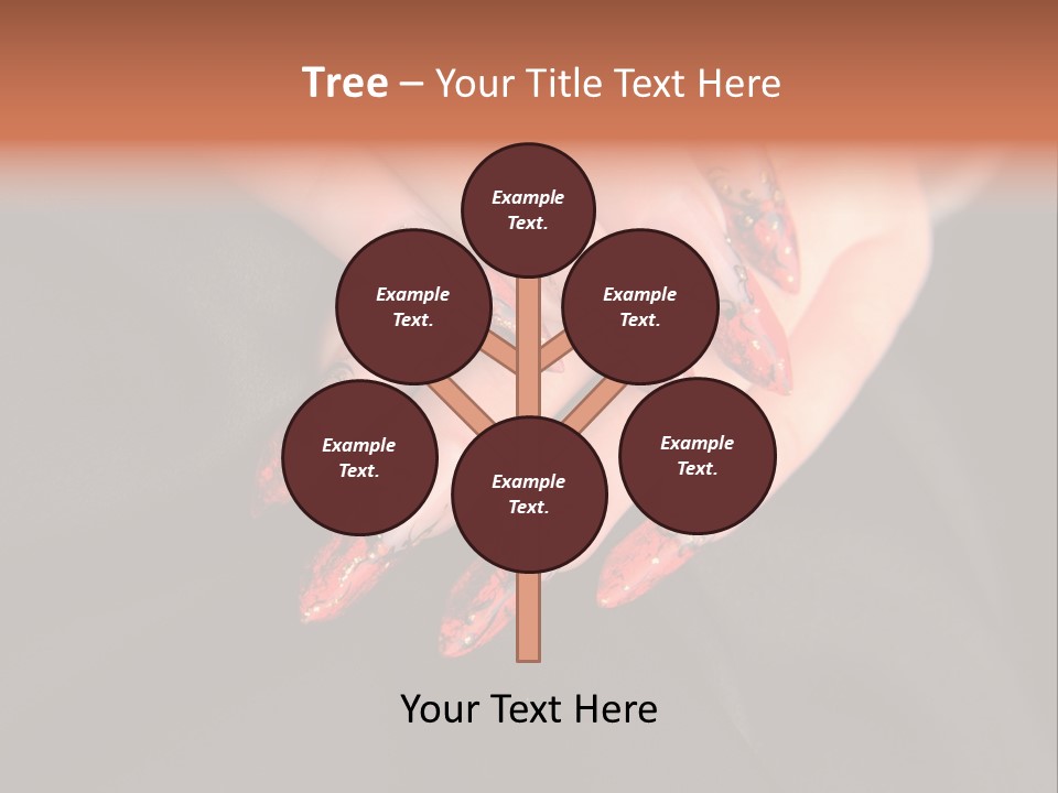 A Woman's Hand With A Red And Black Manicure PowerPoint Template