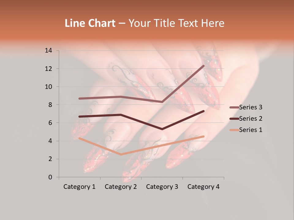 A Woman's Hand With A Red And Black Manicure PowerPoint Template