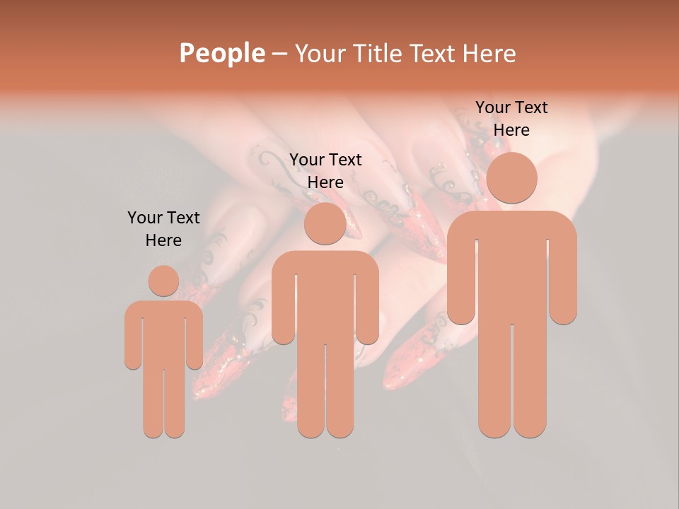 A Woman's Hand With A Red And Black Manicure PowerPoint Template