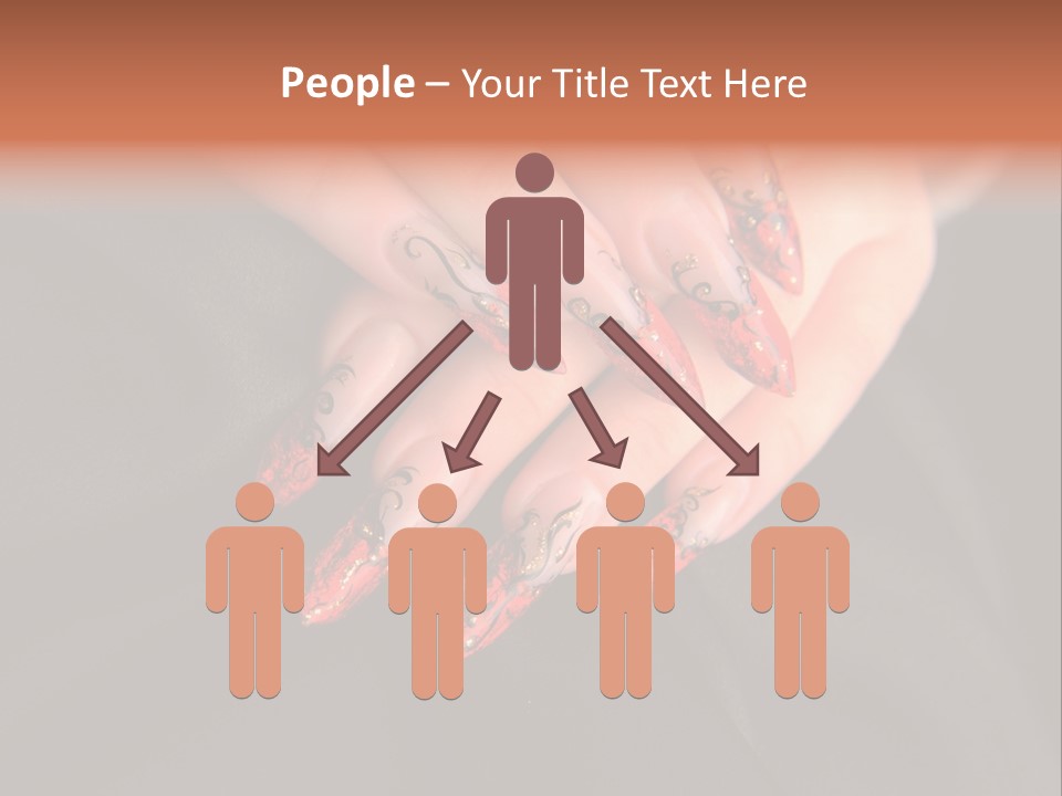 A Woman's Hand With A Red And Black Manicure PowerPoint Template