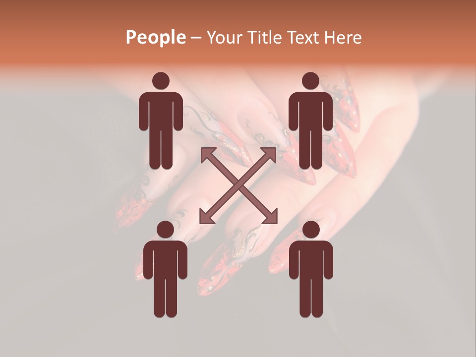 A Woman's Hand With A Red And Black Manicure PowerPoint Template