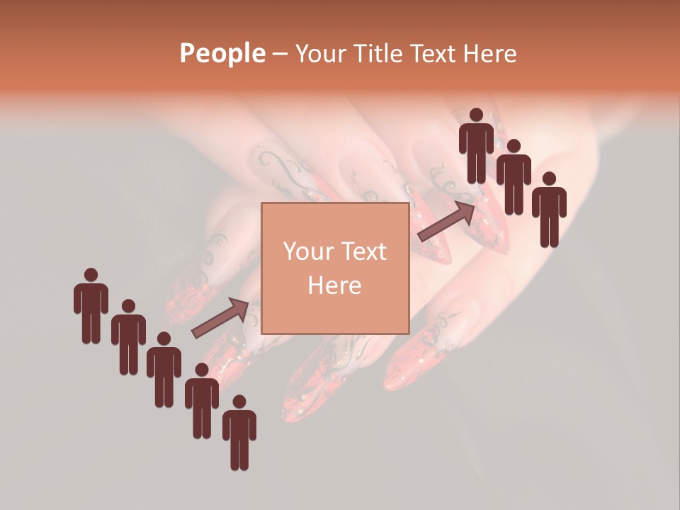 A Woman's Hand With A Red And Black Manicure PowerPoint Template