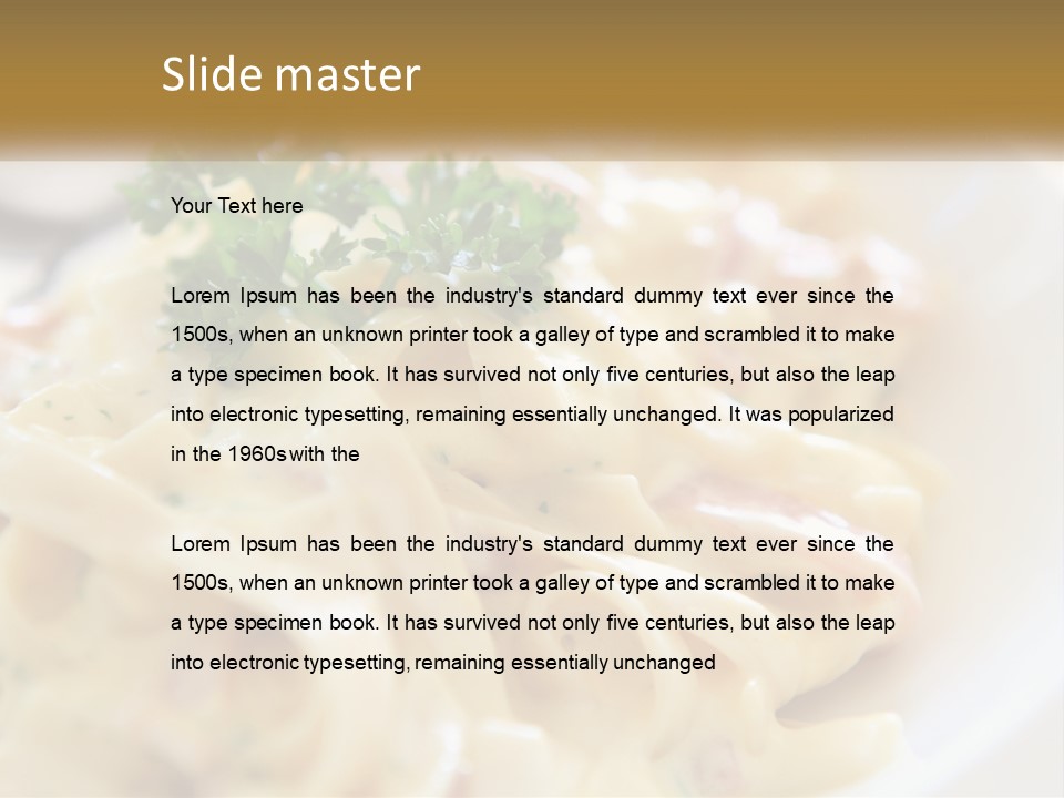 A Plate Of Pasta With Parsley On Top Of It PowerPoint Template