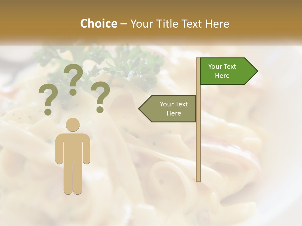 A Plate Of Pasta With Parsley On Top Of It PowerPoint Template