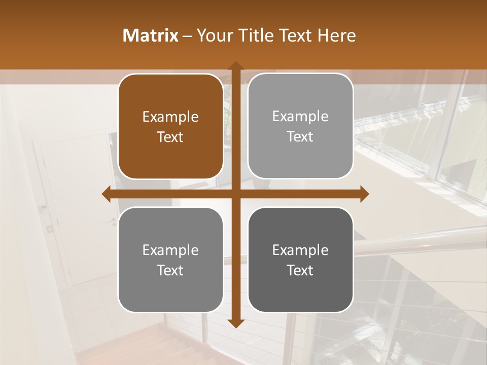 A Staircase Leading Up To A Window In A House PowerPoint Template