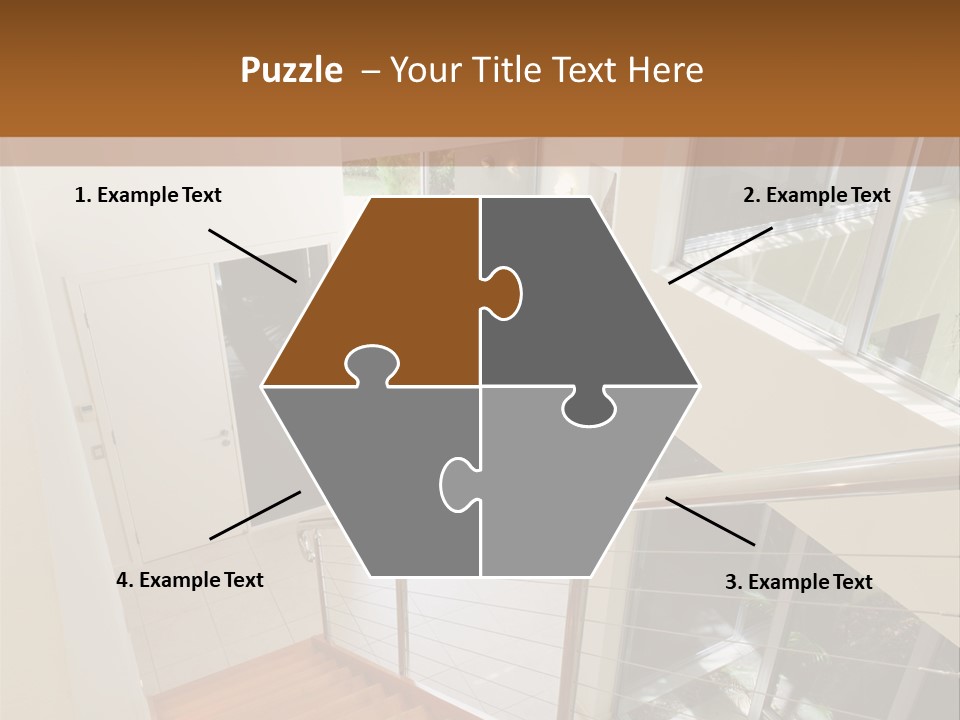 A Staircase Leading Up To A Window In A House PowerPoint Template