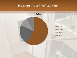 A Staircase Leading Up To A Window In A House PowerPoint Template