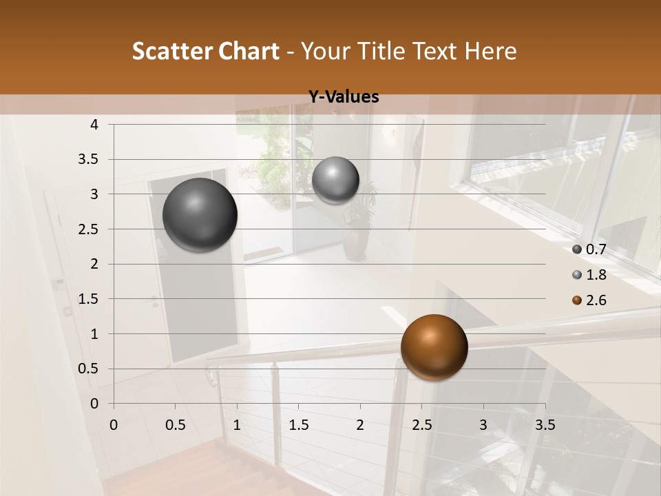 A Staircase Leading Up To A Window In A House PowerPoint Template