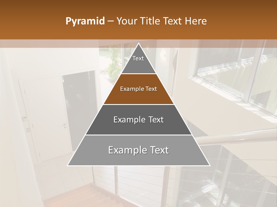 A Staircase Leading Up To A Window In A House PowerPoint Template