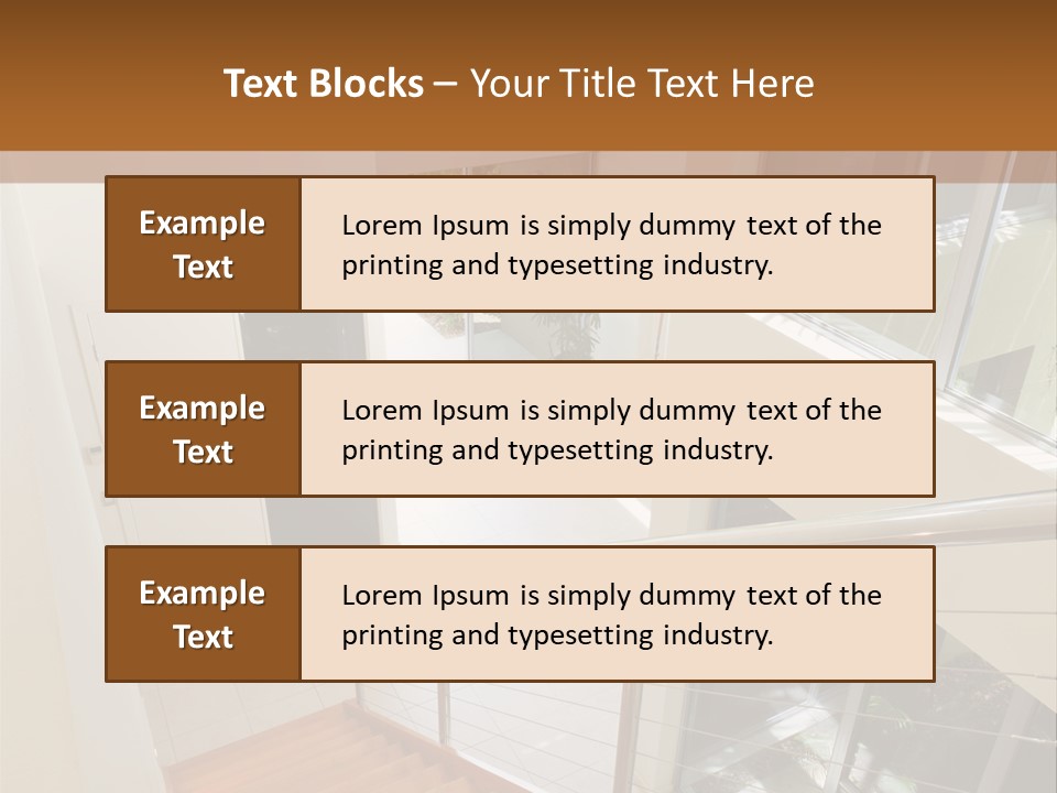 A Staircase Leading Up To A Window In A House PowerPoint Template