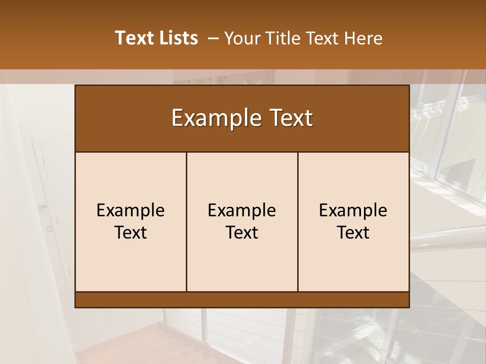 A Staircase Leading Up To A Window In A House PowerPoint Template