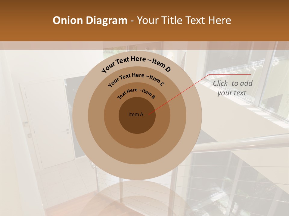 A Staircase Leading Up To A Window In A House PowerPoint Template