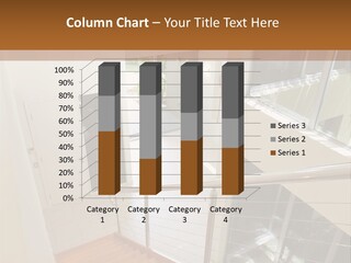 A Staircase Leading Up To A Window In A House PowerPoint Template