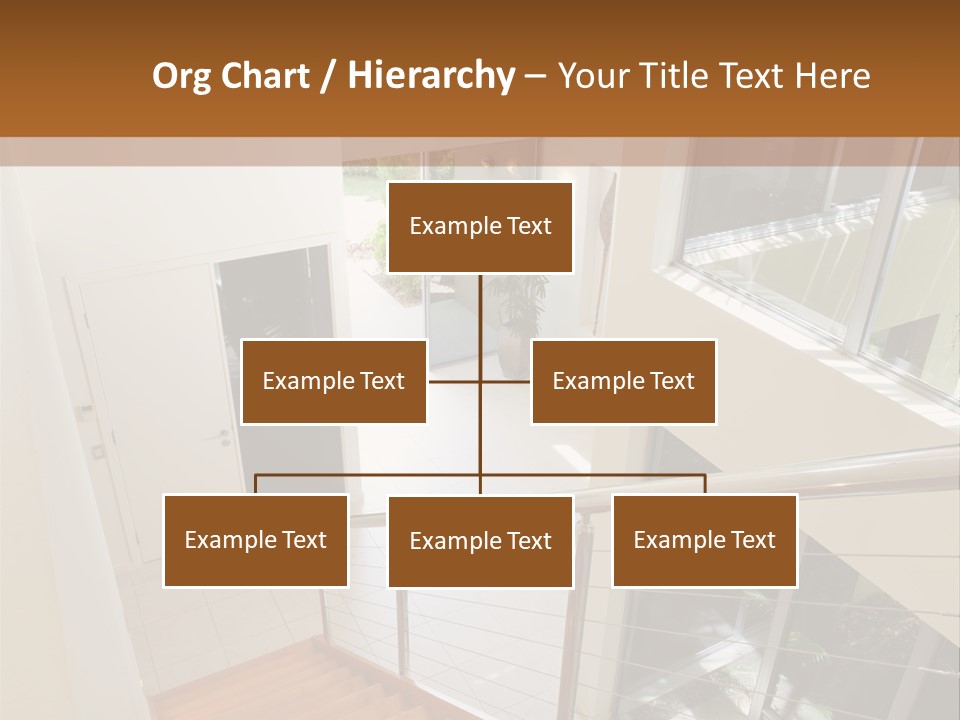 A Staircase Leading Up To A Window In A House PowerPoint Template