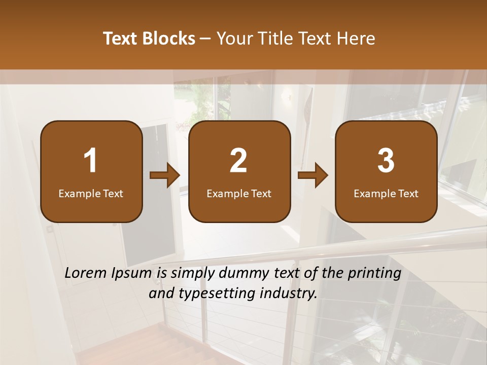 A Staircase Leading Up To A Window In A House PowerPoint Template