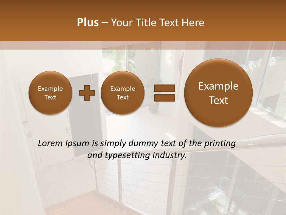 A Staircase Leading Up To A Window In A House PowerPoint Template