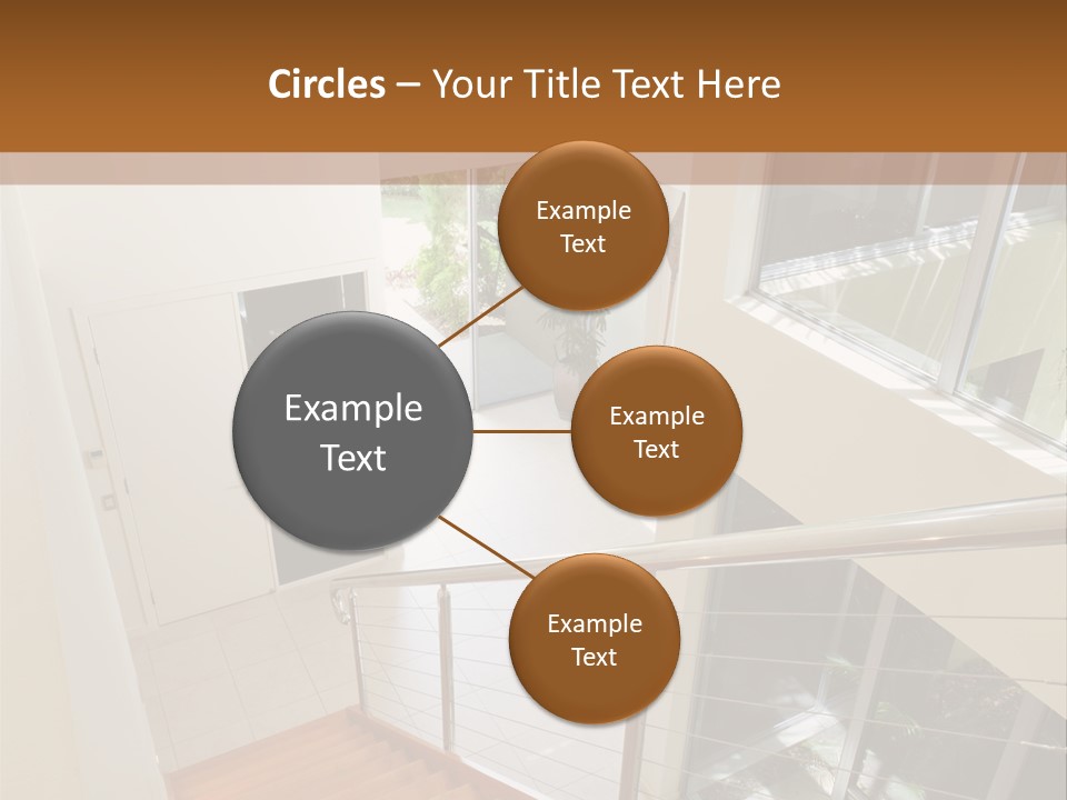 A Staircase Leading Up To A Window In A House PowerPoint Template