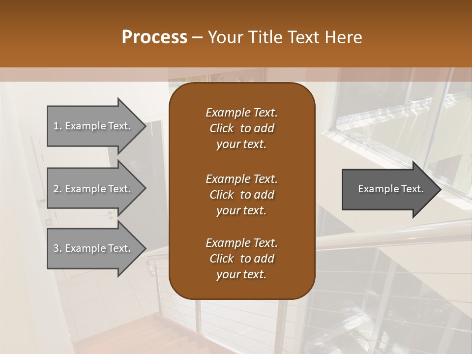 A Staircase Leading Up To A Window In A House PowerPoint Template