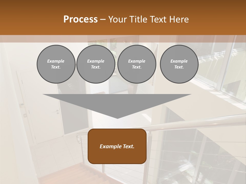 A Staircase Leading Up To A Window In A House PowerPoint Template