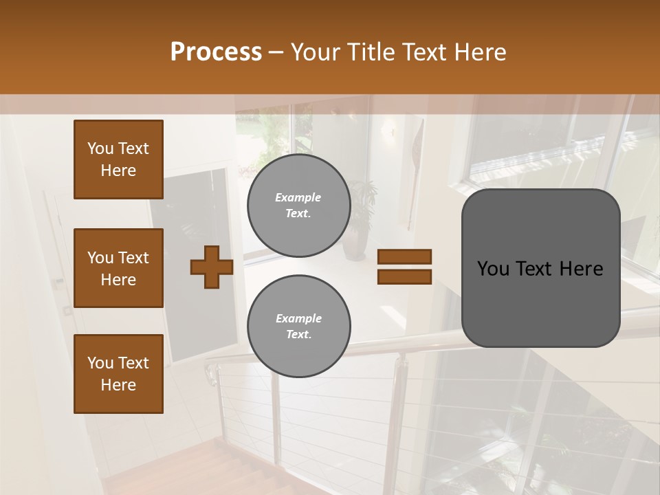 A Staircase Leading Up To A Window In A House PowerPoint Template