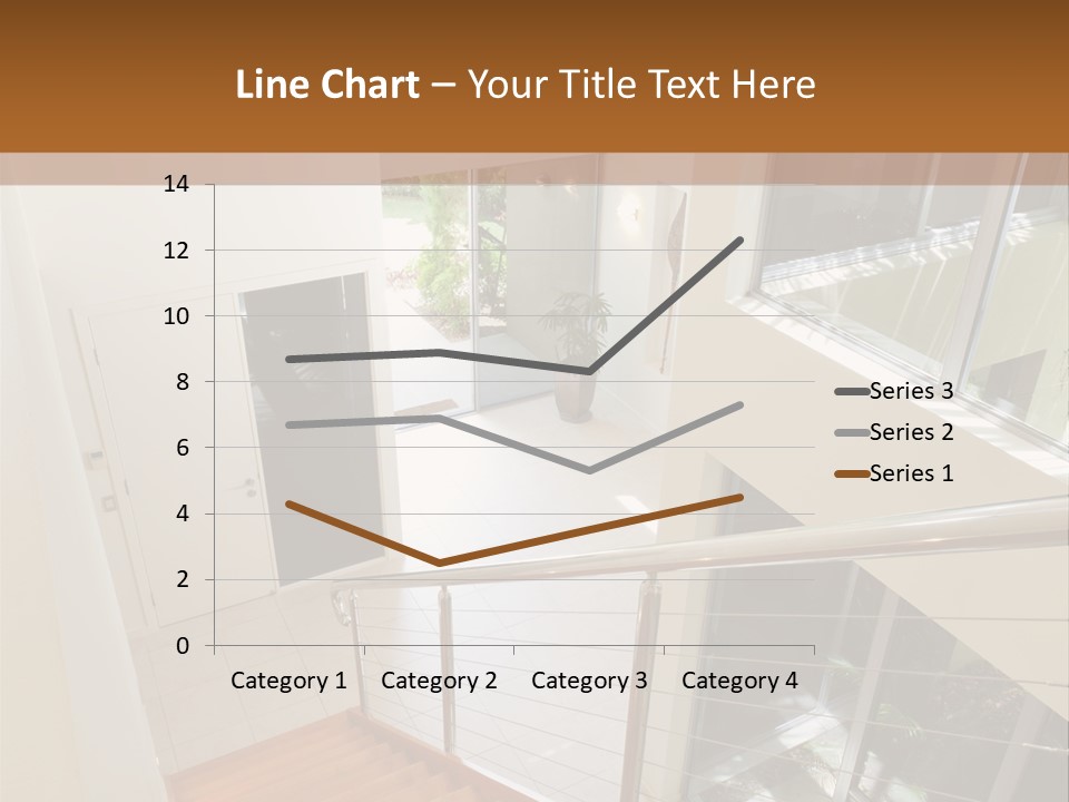 A Staircase Leading Up To A Window In A House PowerPoint Template