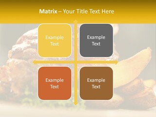 A Close Up Of A Plate Of Food With Potatoes PowerPoint Template