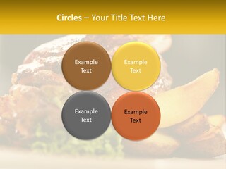 A Close Up Of A Plate Of Food With Potatoes PowerPoint Template
