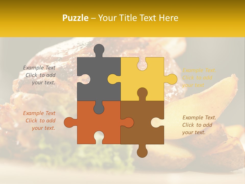 A Close Up Of A Plate Of Food With Potatoes PowerPoint Template