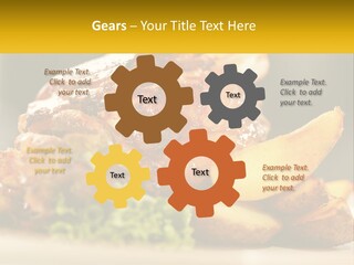 A Close Up Of A Plate Of Food With Potatoes PowerPoint Template