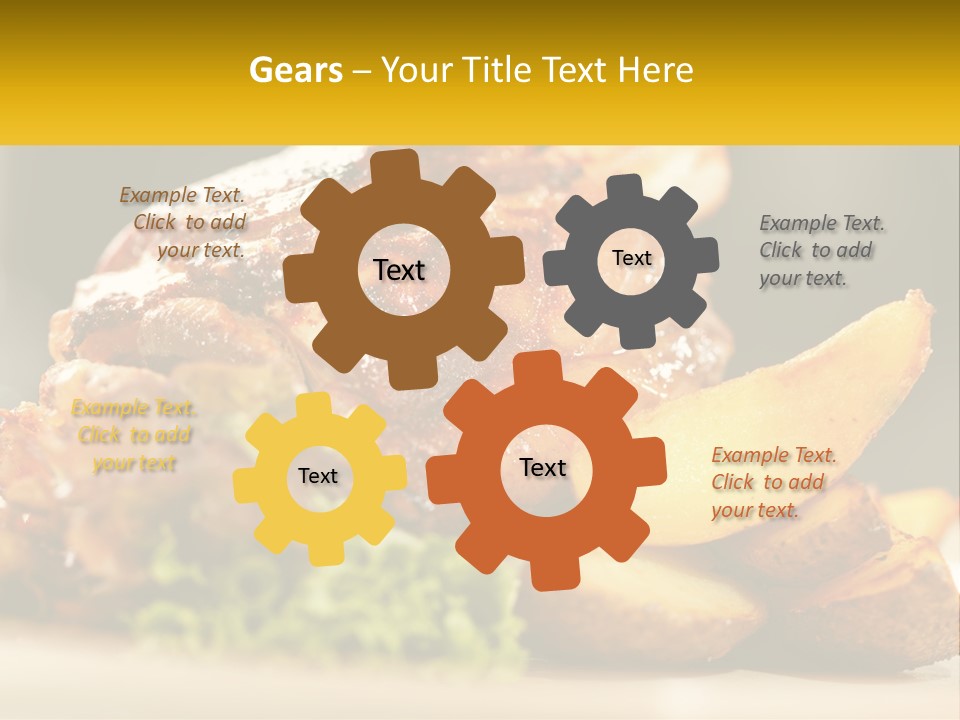 A Close Up Of A Plate Of Food With Potatoes PowerPoint Template