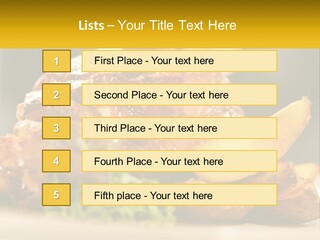 A Close Up Of A Plate Of Food With Potatoes PowerPoint Template