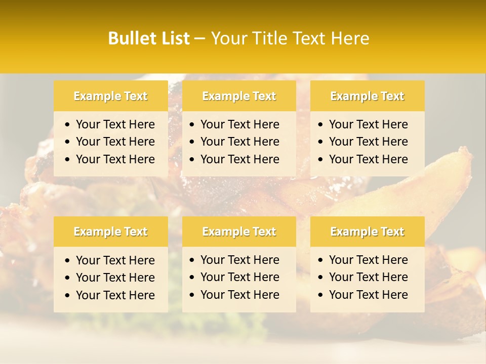 A Close Up Of A Plate Of Food With Potatoes PowerPoint Template
