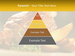 A Close Up Of A Plate Of Food With Potatoes PowerPoint Template