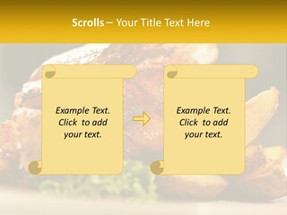 A Close Up Of A Plate Of Food With Potatoes PowerPoint Template