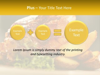 A Close Up Of A Plate Of Food With Potatoes PowerPoint Template