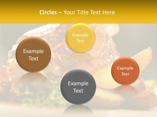 A Close Up Of A Plate Of Food With Potatoes PowerPoint Template