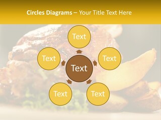 A Close Up Of A Plate Of Food With Potatoes PowerPoint Template