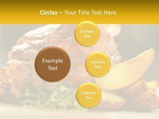 A Close Up Of A Plate Of Food With Potatoes PowerPoint Template